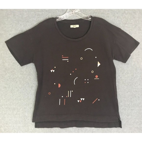 Madewell Tops - Madewell Shirt Womens Medium Graphic Symbols Design Dark Gray Short Sleeve Tee